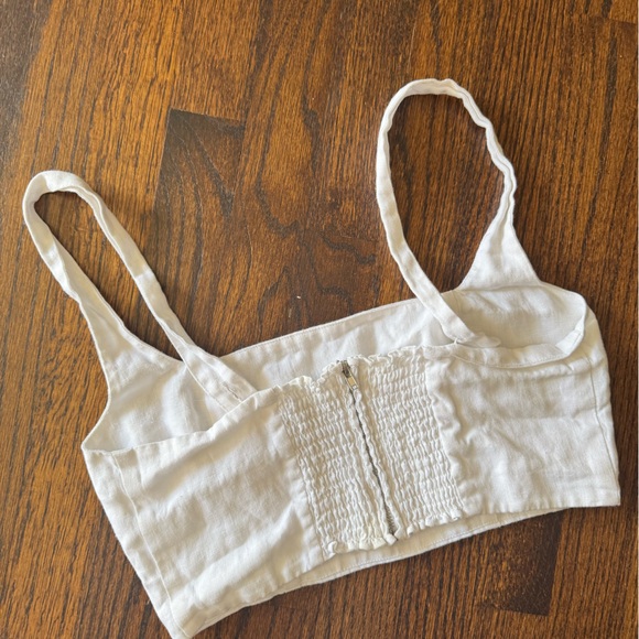 Reformation white linen cropped tank top - Picture 5 of 5